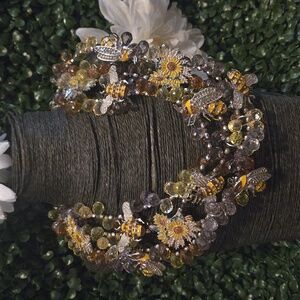 Multicolor Statement Necklace With Earrings